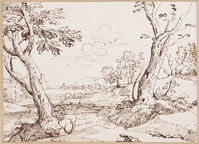 K V 081
<br/>
Open landschap met stad aan rivier
<br/>
<em>Onofri, Crescenzio (1634-1714)</em>